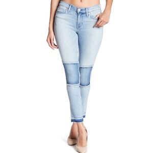 HUDSON Suzzi Midrise AKL Skinny Jeans Patchwork Knees Released Raw Hem Women 27